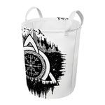 Viking Celtic Trinity Knot Print Round Laundry Basket