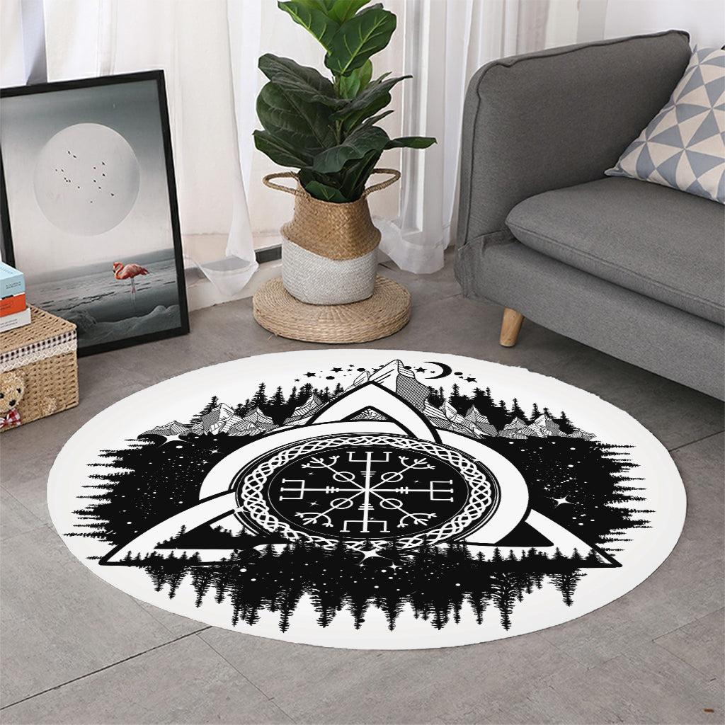 Viking Celtic Trinity Knot Print Round Rug