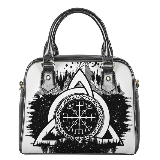 Viking Celtic Trinity Knot Print Shoulder Handbag