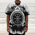 Viking Celtic Trinity Knot Print Textured Short Sleeve Shirt