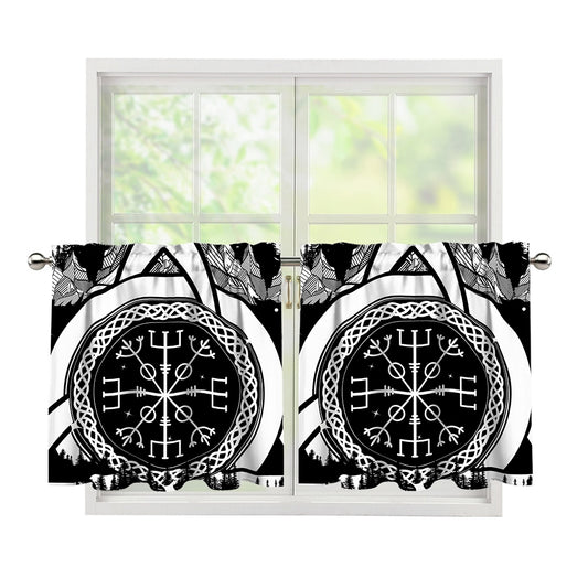 Viking Celtic Trinity Knot Print Tier Curtains