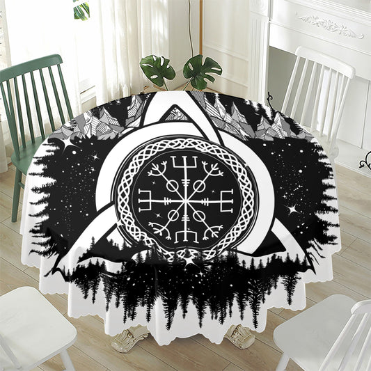 Viking Celtic Trinity Knot Print Waterproof Round Tablecloth