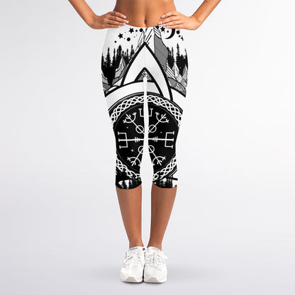 Viking Celtic Trinity Knot Print Women's Capri Leggings
