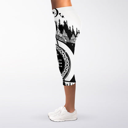 Viking Celtic Trinity Knot Print Women's Capri Leggings