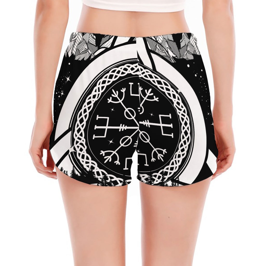 Viking Celtic Trinity Knot Print Women's Split Running Shorts