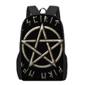 Viking Nordic Runes Pentagram Print 17 Inch Backpack
