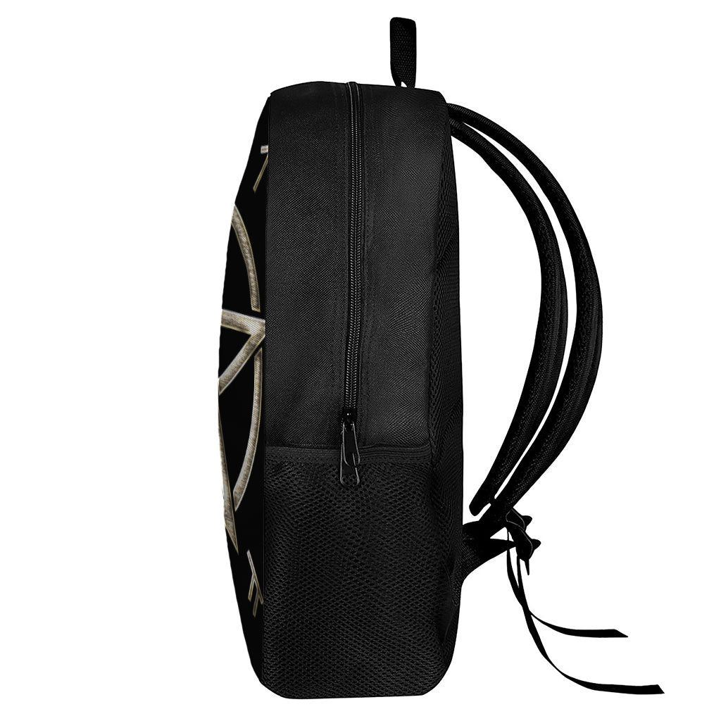 Viking Nordic Runes Pentagram Print 17 Inch Backpack
