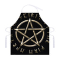 Viking Nordic Runes Pentagram Print Adjustable Apron