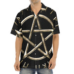 Viking Nordic Runes Pentagram Print Aloha Shirt