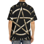Viking Nordic Runes Pentagram Print Aloha Shirt