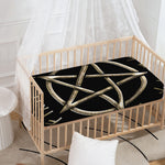 Viking Nordic Runes Pentagram Print Baby Crib Sheet