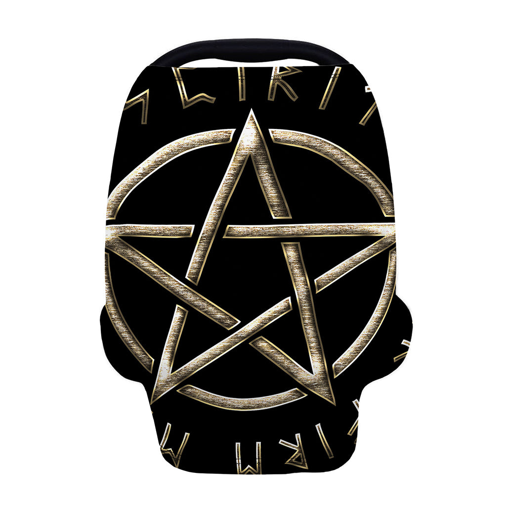 Viking Nordic Runes Pentagram Print Baby Seat Cover