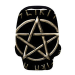 Viking Nordic Runes Pentagram Print Baby Seat Cover