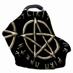 Viking Nordic Runes Pentagram Print Baby Seat Cover