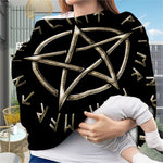 Viking Nordic Runes Pentagram Print Baby Seat Cover
