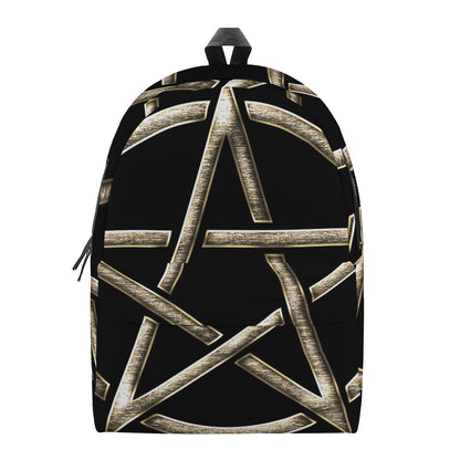 Viking Nordic Runes Pentagram Print Backpack