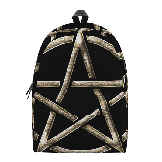 Viking Nordic Runes Pentagram Print Backpack