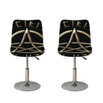 Viking Nordic Runes Pentagram Print Bar Stool Covers
