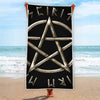 Viking Nordic Runes Pentagram Print Beach Towel