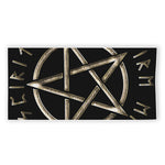 Viking Nordic Runes Pentagram Print Beach Towel