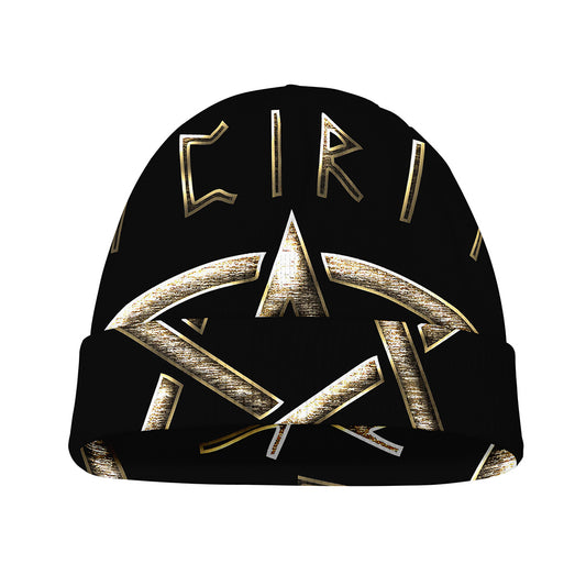 Viking Nordic Runes Pentagram Print Beanie