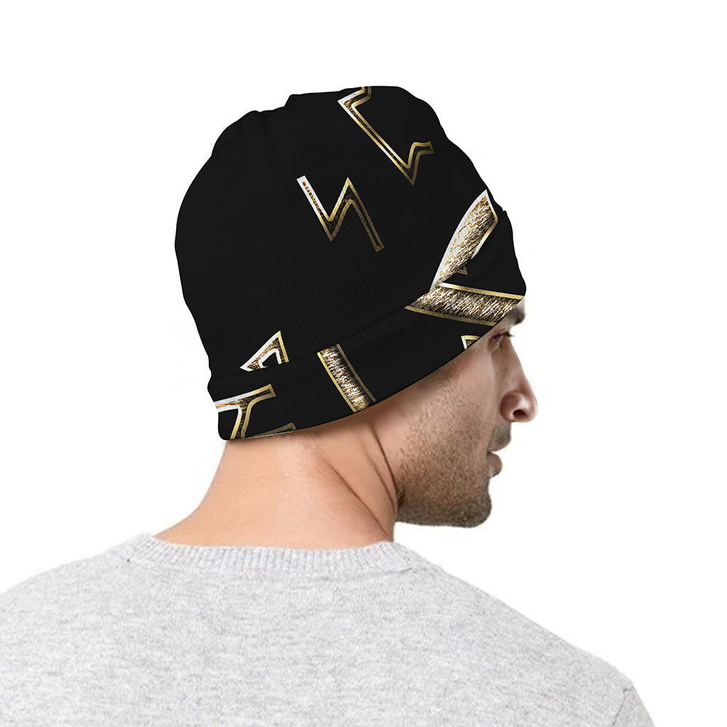 Viking Nordic Runes Pentagram Print Beanie