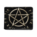 Viking Nordic Runes Pentagram Print Bifold Wallet
