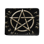 Viking Nordic Runes Pentagram Print Bifold Wallet