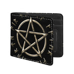 Viking Nordic Runes Pentagram Print Bifold Wallet