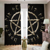 Viking Nordic Runes Pentagram Print Blackout Pencil Pleat Curtains