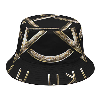 Viking Nordic Runes Pentagram Print Bucket Hat