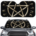 Viking Nordic Runes Pentagram Print Car Windshield Sun Shade