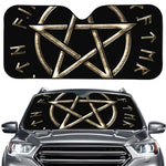 Viking Nordic Runes Pentagram Print Car Windshield Sun Shade
