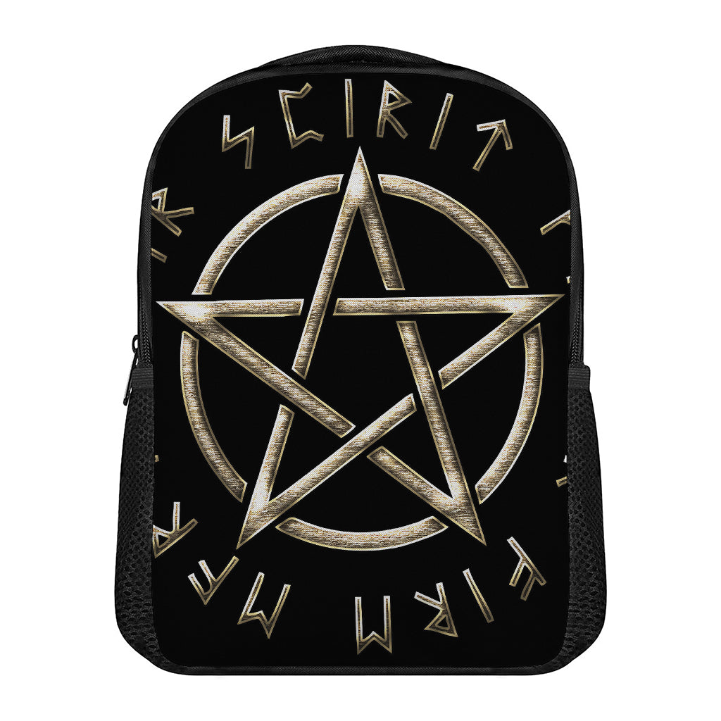 Viking Nordic Runes Pentagram Print Casual Backpack