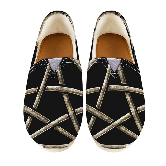 Viking Nordic Runes Pentagram Print Casual Shoes