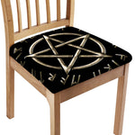 Viking Nordic Runes Pentagram Print Chair Cushion Cover