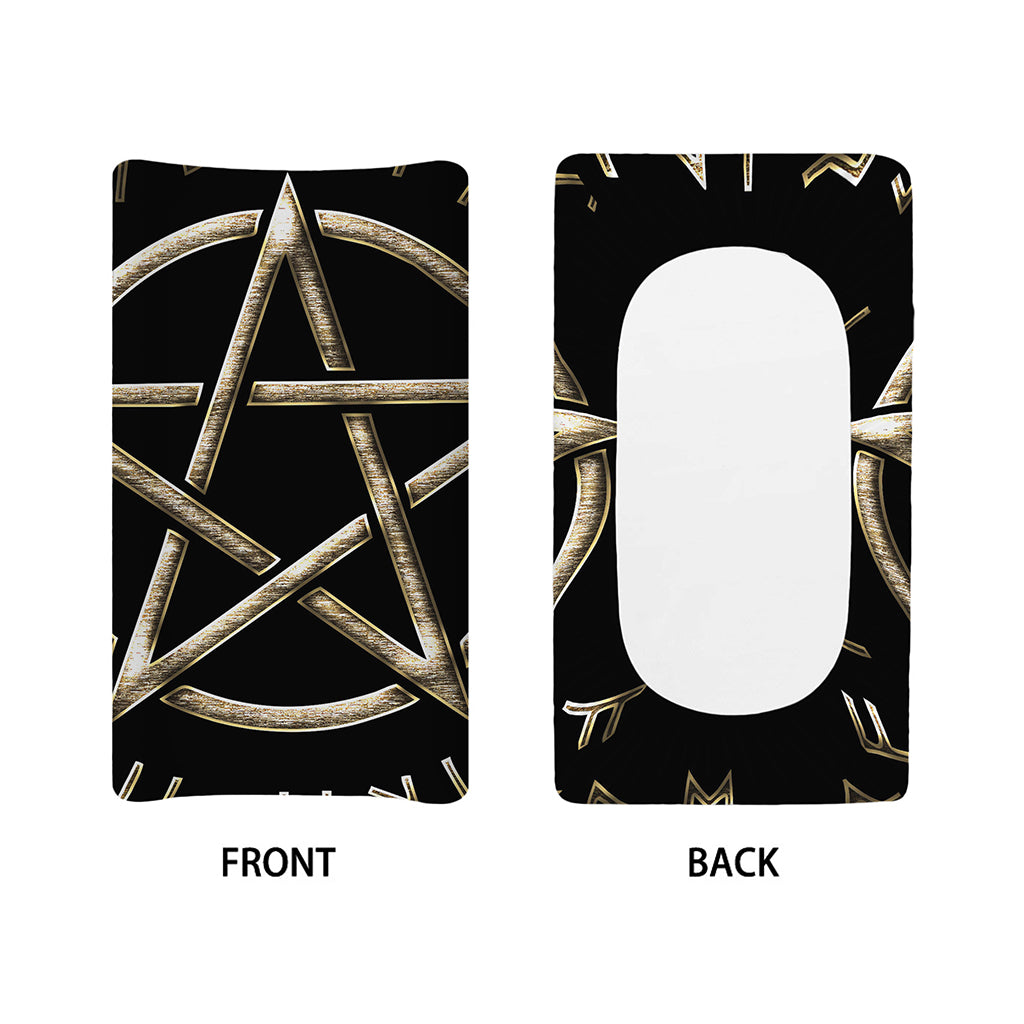 Viking Nordic Runes Pentagram Print Changing Pad Cover