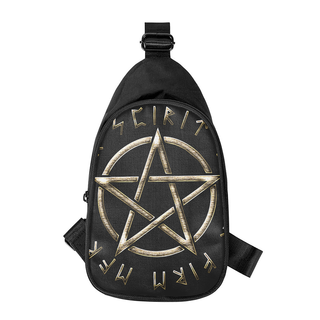 Viking Nordic Runes Pentagram Print Chest Bag