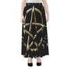 Viking Nordic Runes Pentagram Print Chiffon Maxi Skirt