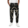 Viking Nordic Runes Pentagram Print Cotton Sweatpants