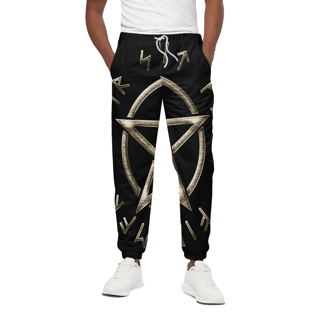 Viking Nordic Runes Pentagram Print Cotton Pants
