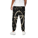Viking Nordic Runes Pentagram Print Cotton Pants