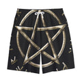 Viking Nordic Runes Pentagram Print Cotton Shorts
