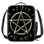 Viking Nordic Runes Pentagram Print Crossbody Lunch Bag