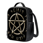 Viking Nordic Runes Pentagram Print Crossbody Lunch Bag