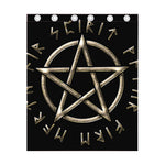Viking Nordic Runes Pentagram Print Curtain