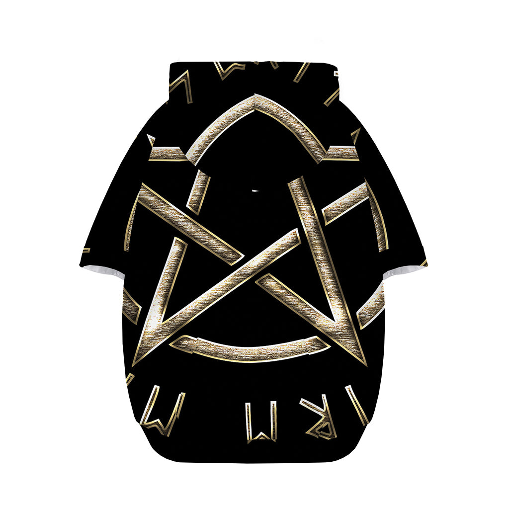 Viking Nordic Runes Pentagram Print Dog Zip Up Hoodie