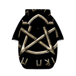 Viking Nordic Runes Pentagram Print Dog Zip Up Hoodie