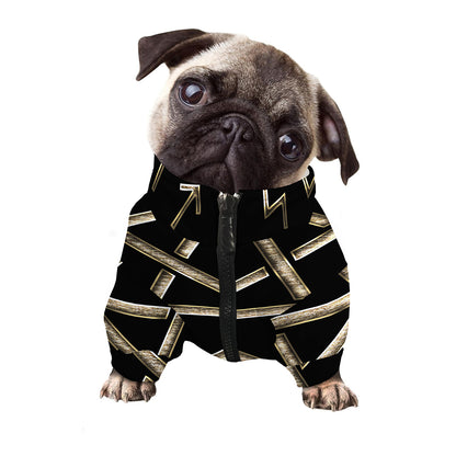 Viking Nordic Runes Pentagram Print Dog Zip Up Jacket