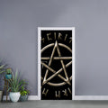 Viking Nordic Runes Pentagram Print Door Sticker